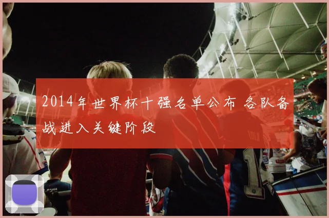 2014年世界杯十强名单公布 各队备战进入关键阶段